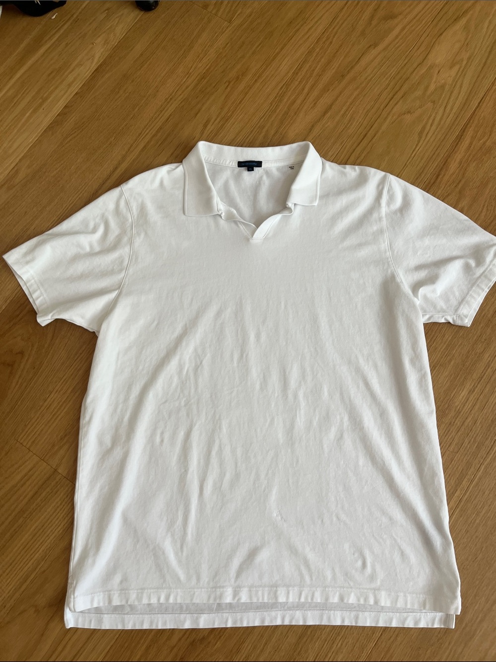 Patrick Assaraf Men's Prima Stretch White Polo Shirt size XL
